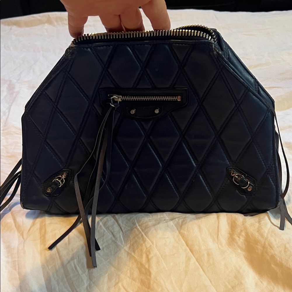 Balenciaga Chic Blue Quilted Clutch AUTHENTIC